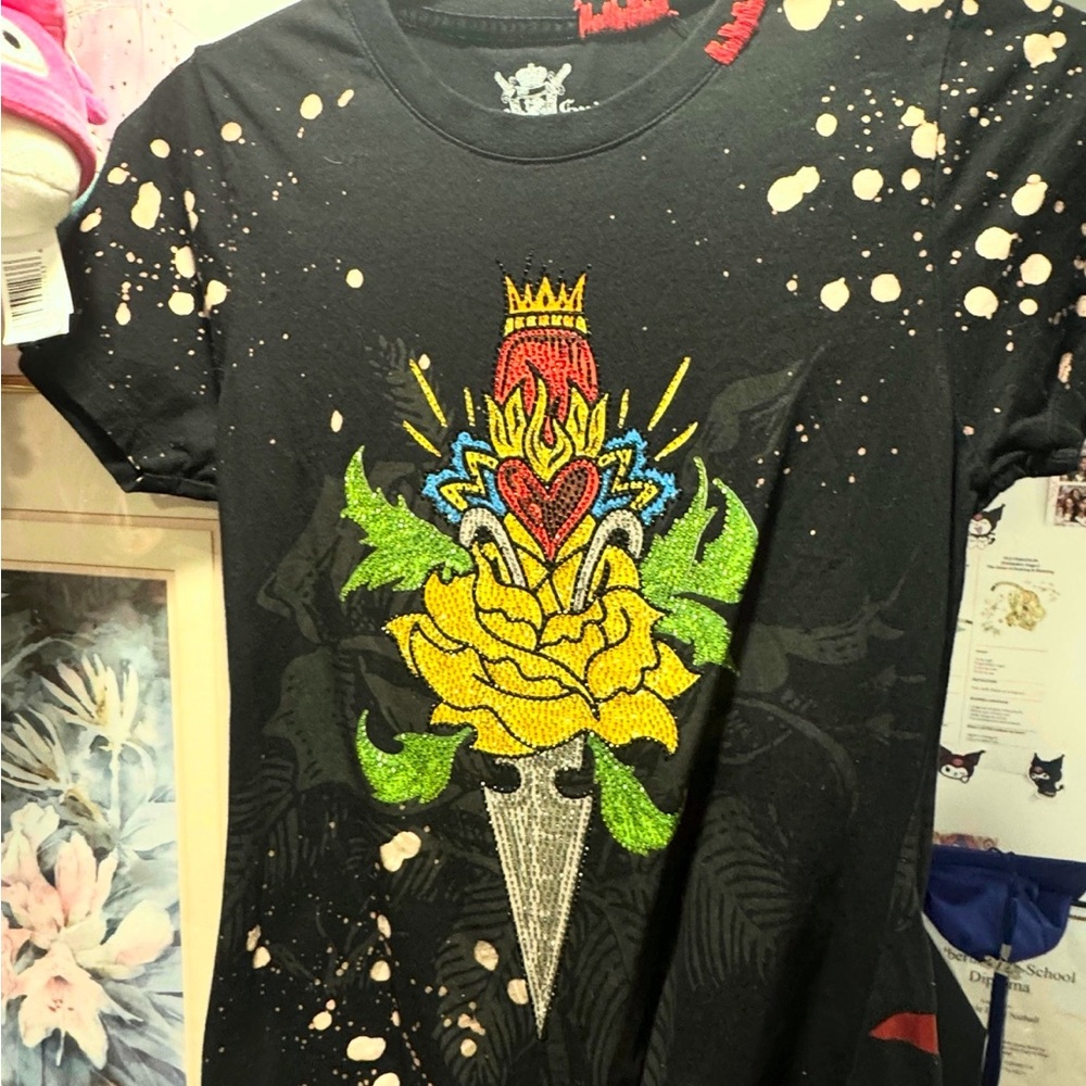 Black T-Shirt with Vibrant Graphic Design